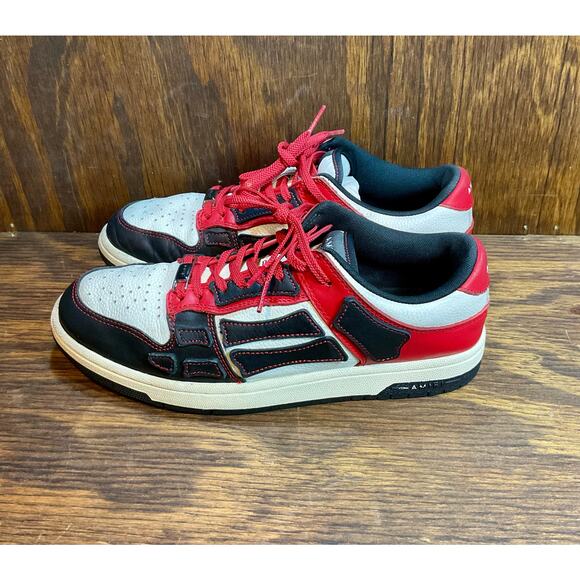 Amiri Skeleton Low Top Red White And Black mens Size 8 (41) good condition main image 6